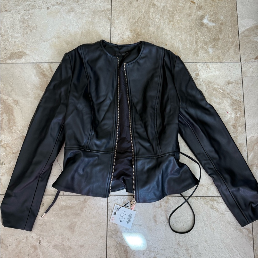 Zara Women's Black Leather Jacket
